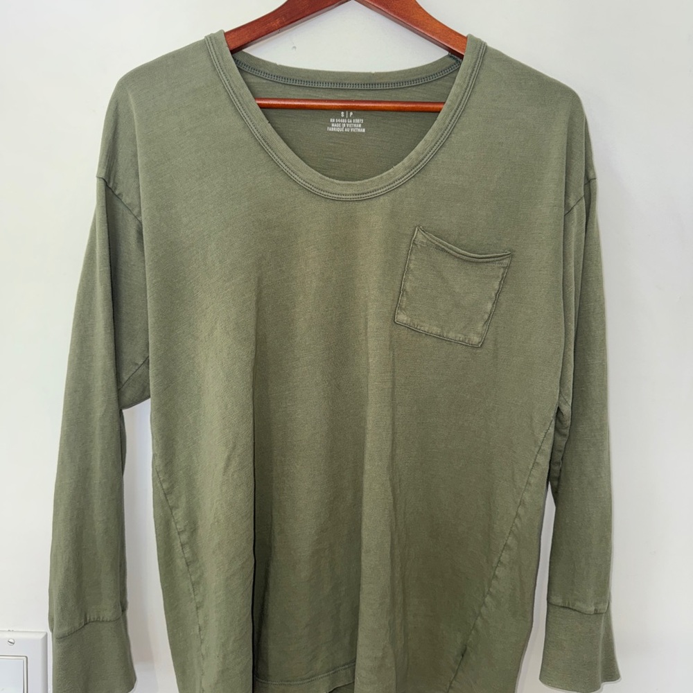 Aerie Soft Long Sleeve Tee | Relaxed Fit | Earthy Green | S